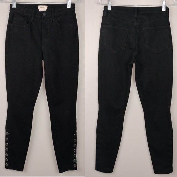 NWOT L'AGENCE Piper High Rise Skinny in Saturated Black Sz. 25 - Picture 3 of 9